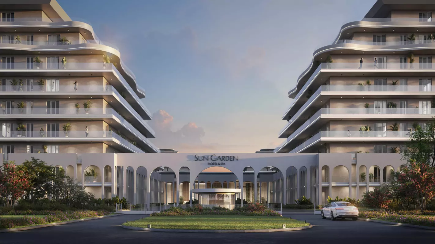 Главный въезд Sun Garden Hotel & SPA